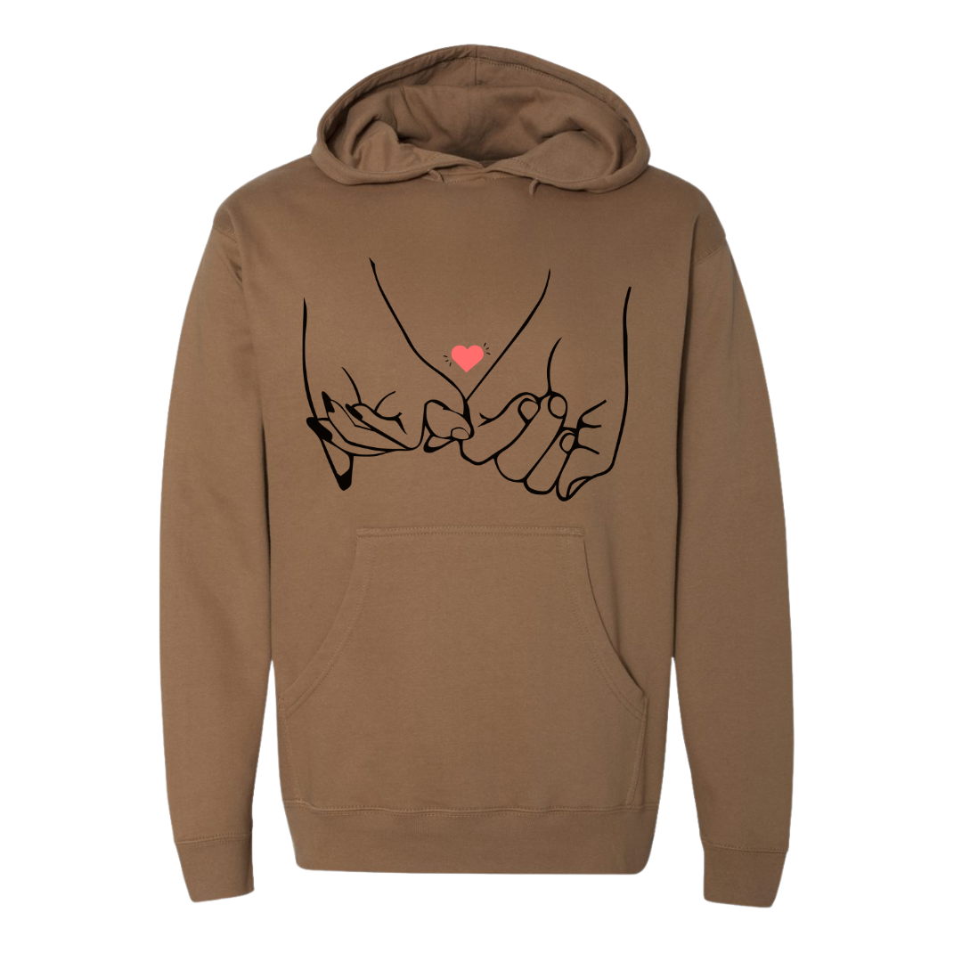 Two Hands Holding with Heart Hoodie – Perfect Valentine's Gift